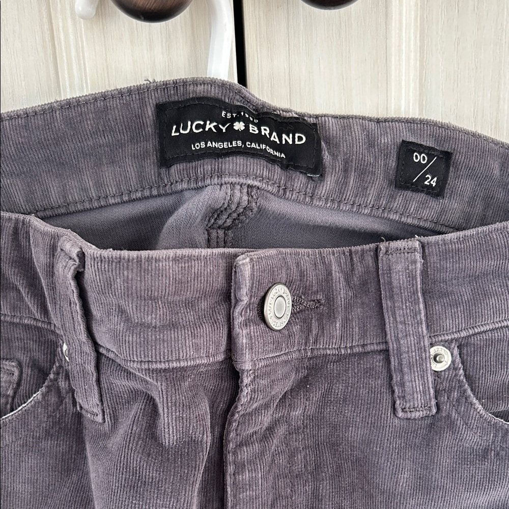Lucky Brand Charcoal Corduroy Trousers